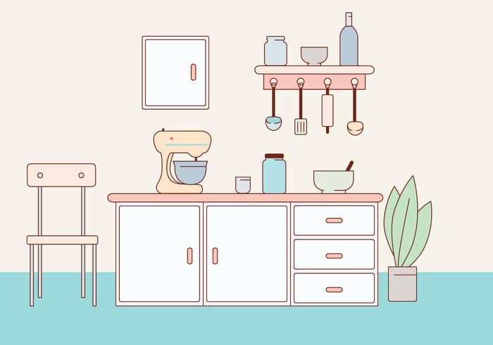 700x490 Kitchen Vector Illustration
