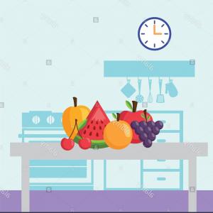 300x300 Photostock Vector Cooking Woman In Kitchen Vector Illustration