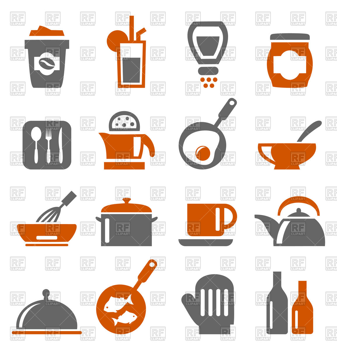 1154x1200 Set Of Kitchen Accessories Icons Vector Image Of Signs, Symbols