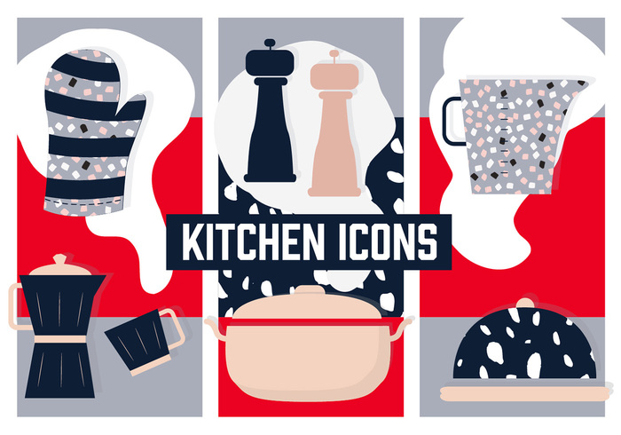 700x490 Free Flat Kitchen Vector Background With Various Elements Free