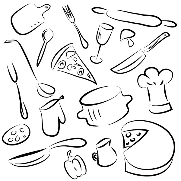 600x600 Hand Painted Kitchen Vector Graphics My Free Photoshop World