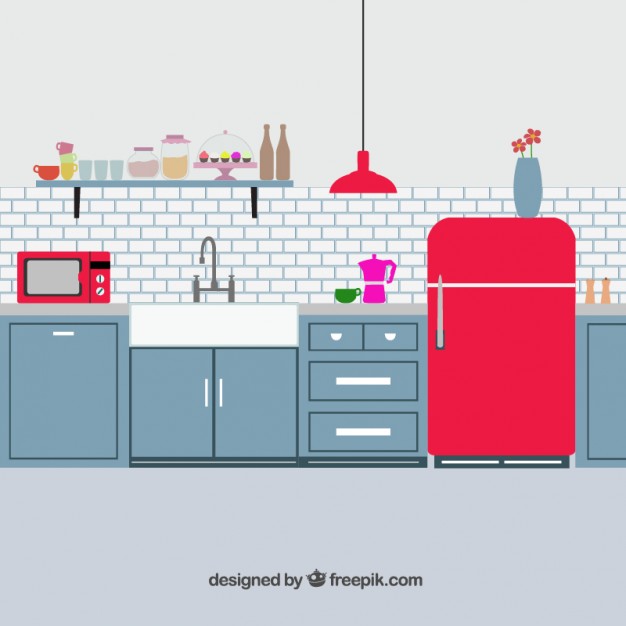 626x626 Retro Kitchen Vector Free Download