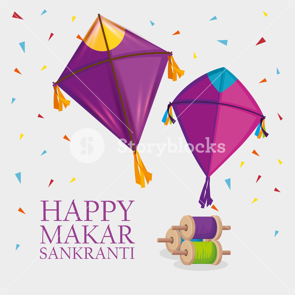 Makar Sankranti Religion Celebration With Kites Vector 1000x1000 Makar Sankranti Religion Celebration With Kites Vector