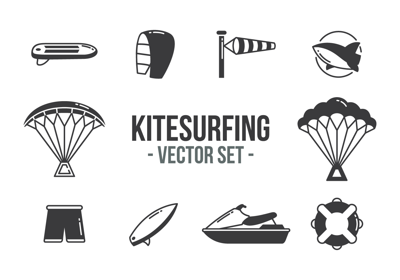 1400x980 Kitesurfing Icons Vector Children Russian Books In Kite
