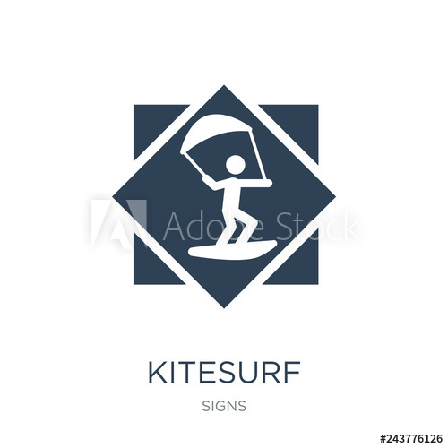 500x500 Kitesurf Icon Vector On White Background, Kitesurf Trendy Filled