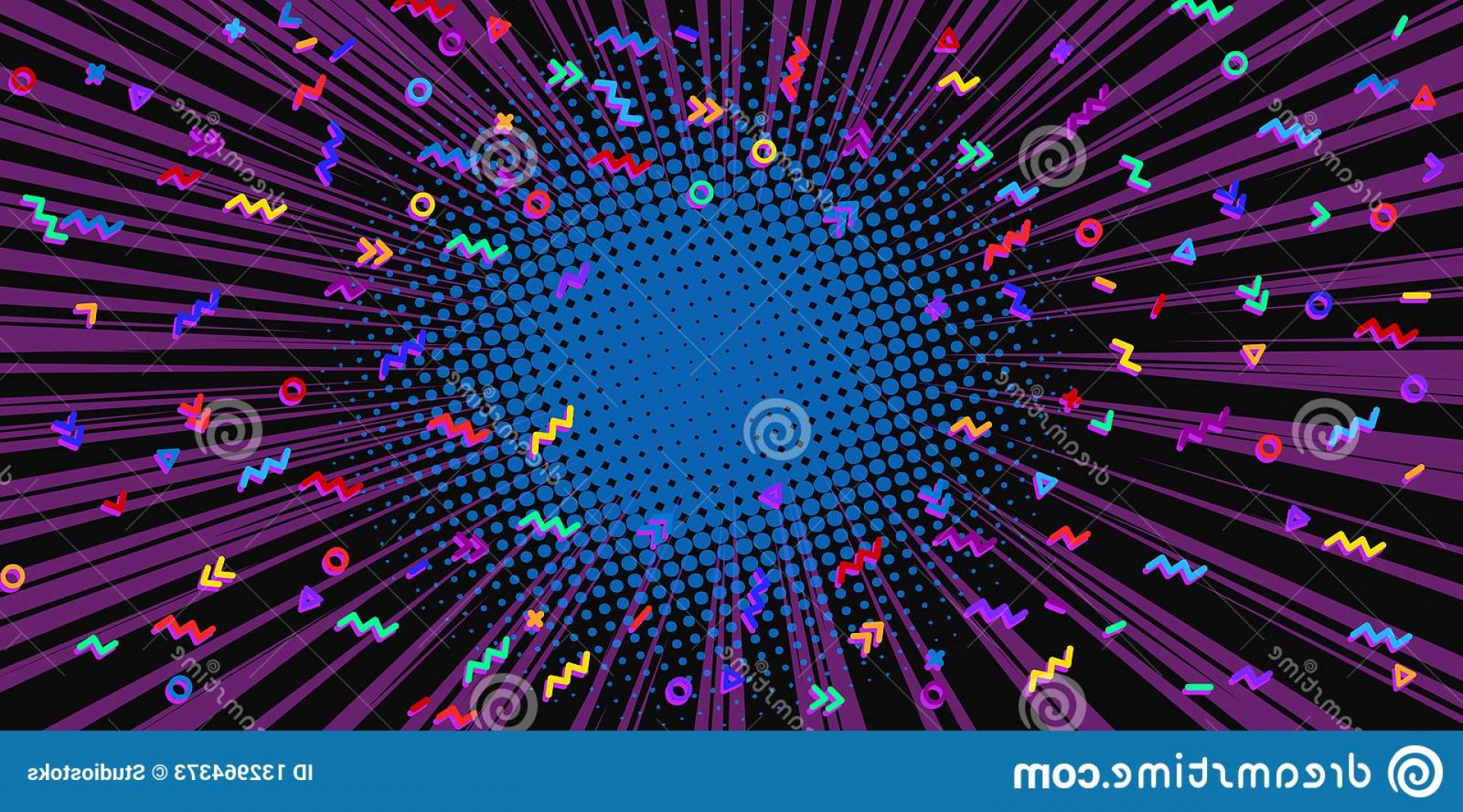 1920x1066 S Background Blue Tunnel Center Pop Art Retro Vector Illustration