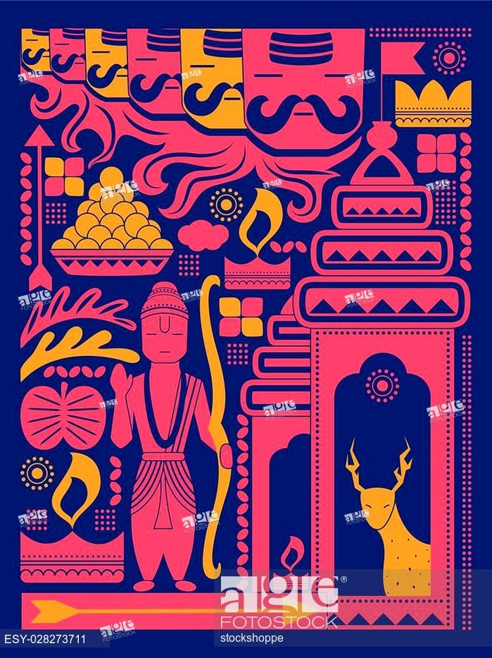 699x933 Vector Illustration Of Happy Dussehra Festival Background Kitsch