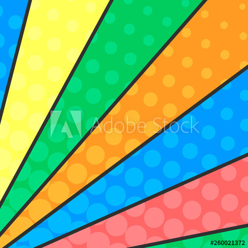 500x500 Colorful Strip Pop Art Background In Comics Style With Halftone