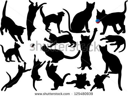 Kitten Silhouette Vector at Vectorified.com | Collection of Kitten ...