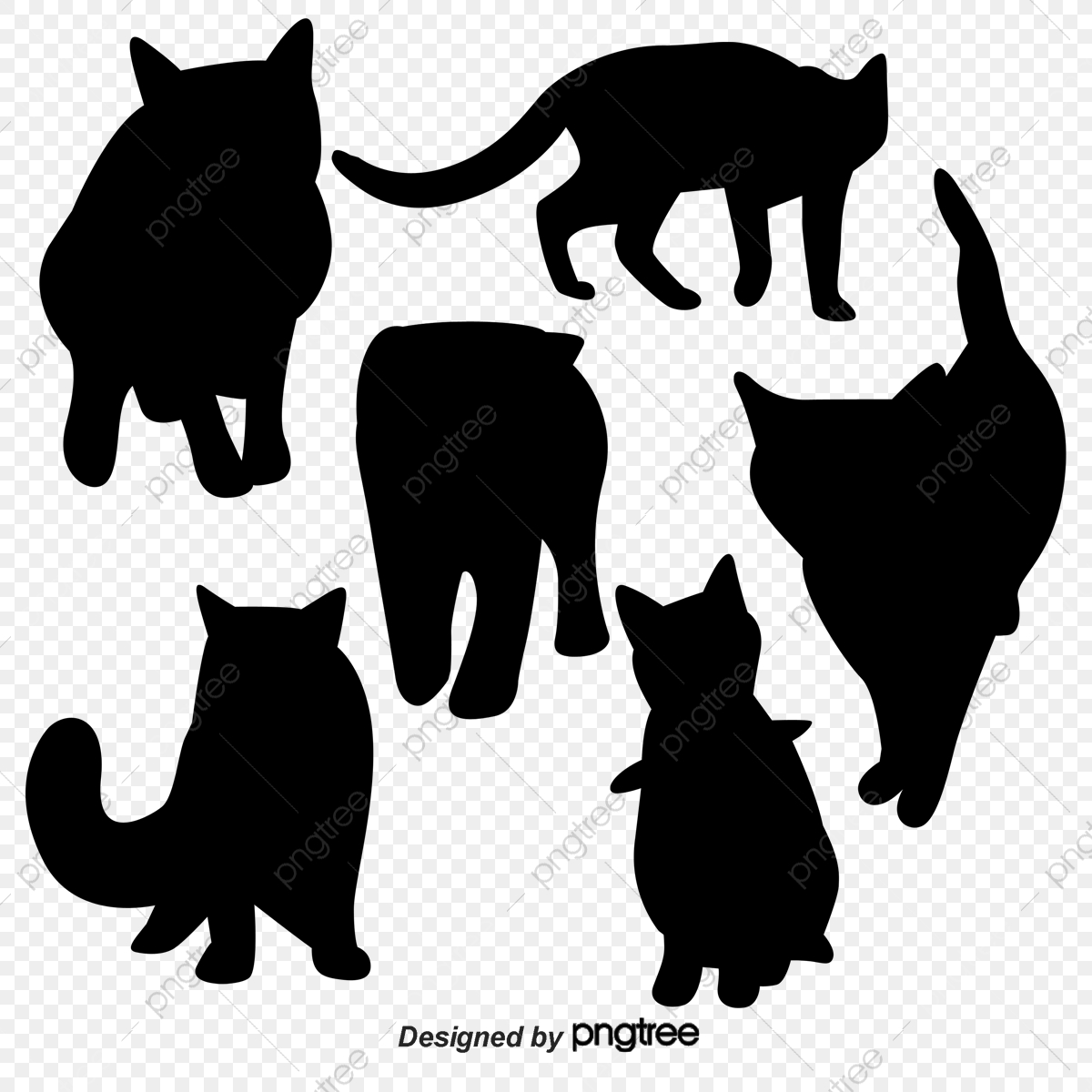 1200x1200 Kitten Silhouette, Kitten, Cat, Animal Png And Vector