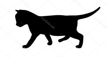 367x195 Kitten Silhouette Vector Archives