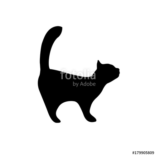 500x500 Kitten Black Silhouette Cat Icon Stock Image And Royalty Free