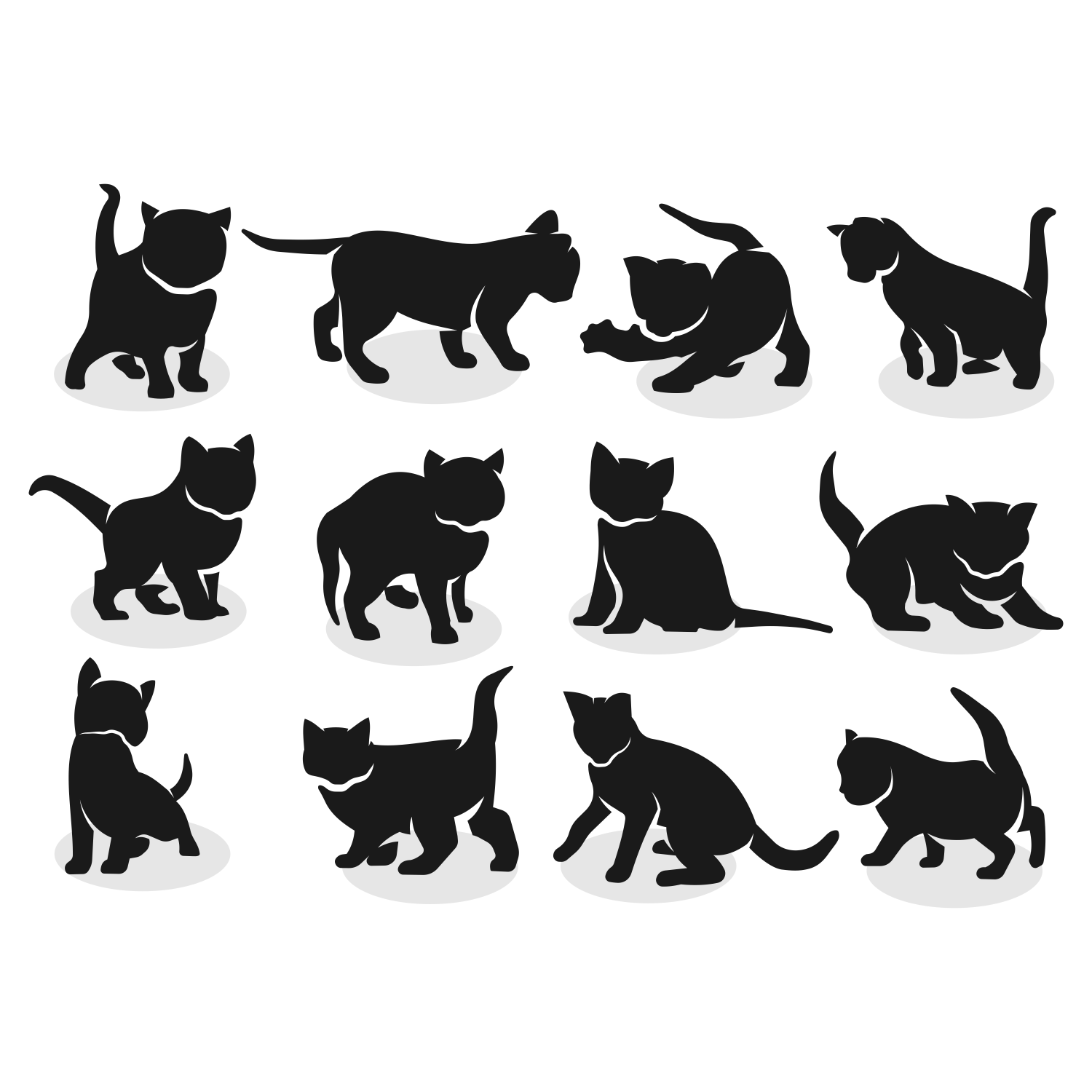 1500x1500 Vector For Free Use Kittens Silhouettes Vector