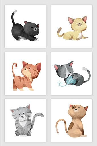 340x511 Cute Cartoon Kitten Vector Material Pikbest Graphic Elements