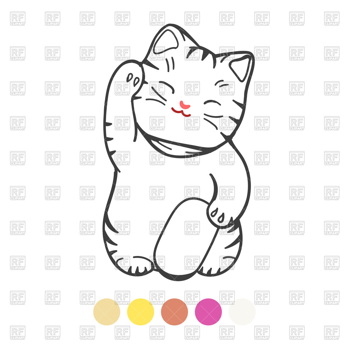 1200x1200 Cute Kitten Outline Vector Image Of Objects Vectortatu