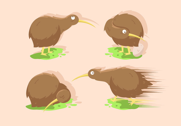 632x443 Kiwi Bird Vector Illustration Sets Free Vector Download