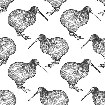 450x450 Kiwi Bird Seamless Pattern With Animals Of Australia Hand