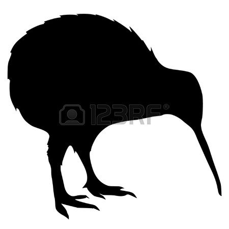 450x450 Stock Vector Beautiful New Zealand Black Silhouette, Free Bird