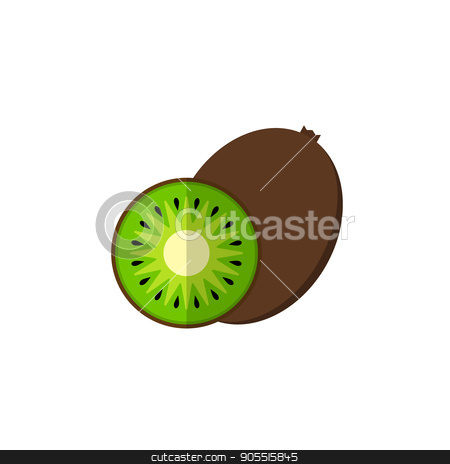 450x464 Kiwi, Fruit Vector Illustration Stock Vector