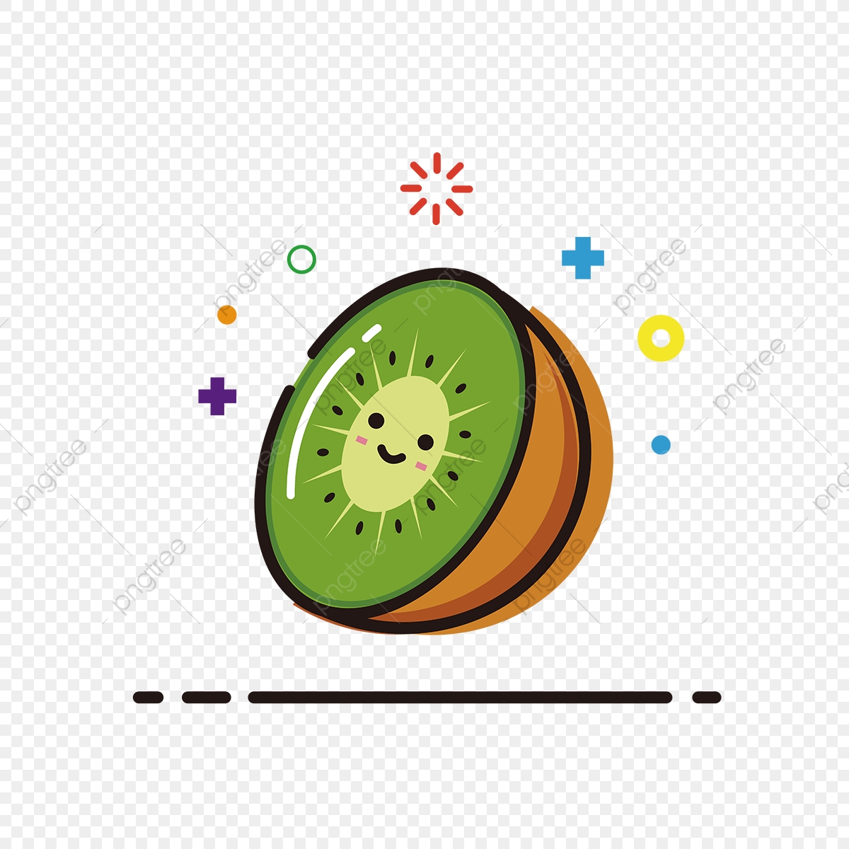 1200x1200 Kiwi Fruit Mbe Cartoon Cute Summer Heat Vector Elements, Cartoon