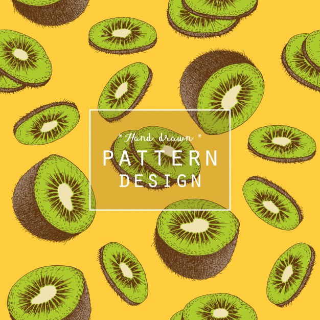 626x626 Hand Drawn Kiwi Fruit Pattern Background Vector Premium Download