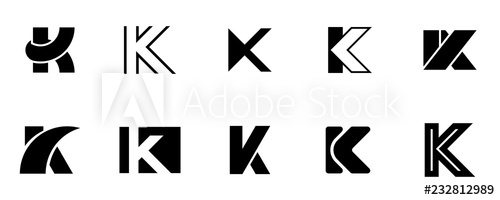 500x200 Set Of Letter K Logo Icon Design Template Elements