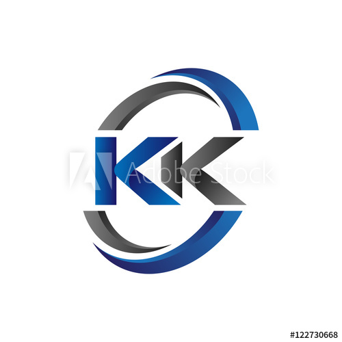 500x500 Simple Modern Initial Logo Vector Circle Swoosh Kk