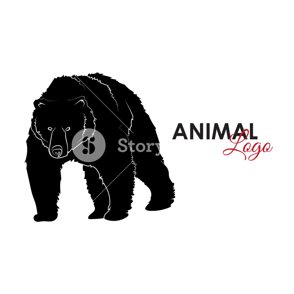 1000x1000 Grizzly Bear Icon Logo Symbol Vector Illustration Royalty Free