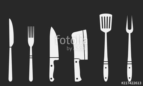 Butcher Knives, Grill Fork And Spatula Fork And Knife, Meat Knife 500x300 Butcher Knives, Grill Fork And Spatula Fork And Knife, Meat Knife