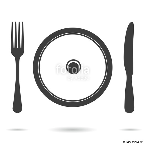 Plate, Fork And Knife Icon Vector Black Cutlery Icon Isolated 500x500 Plate, Fork And Knife Icon Vector Black Cutlery Icon Isolated