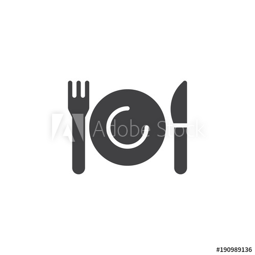 Plate, Knife And Fork Icon Vector, Filled Flat Sign, Solid 500x500 Plate, Knife And Fork Icon Vector, Filled Flat Sign, Solid