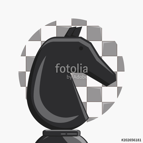 500x500 Chess Game Design With Knight Piece Over White Background