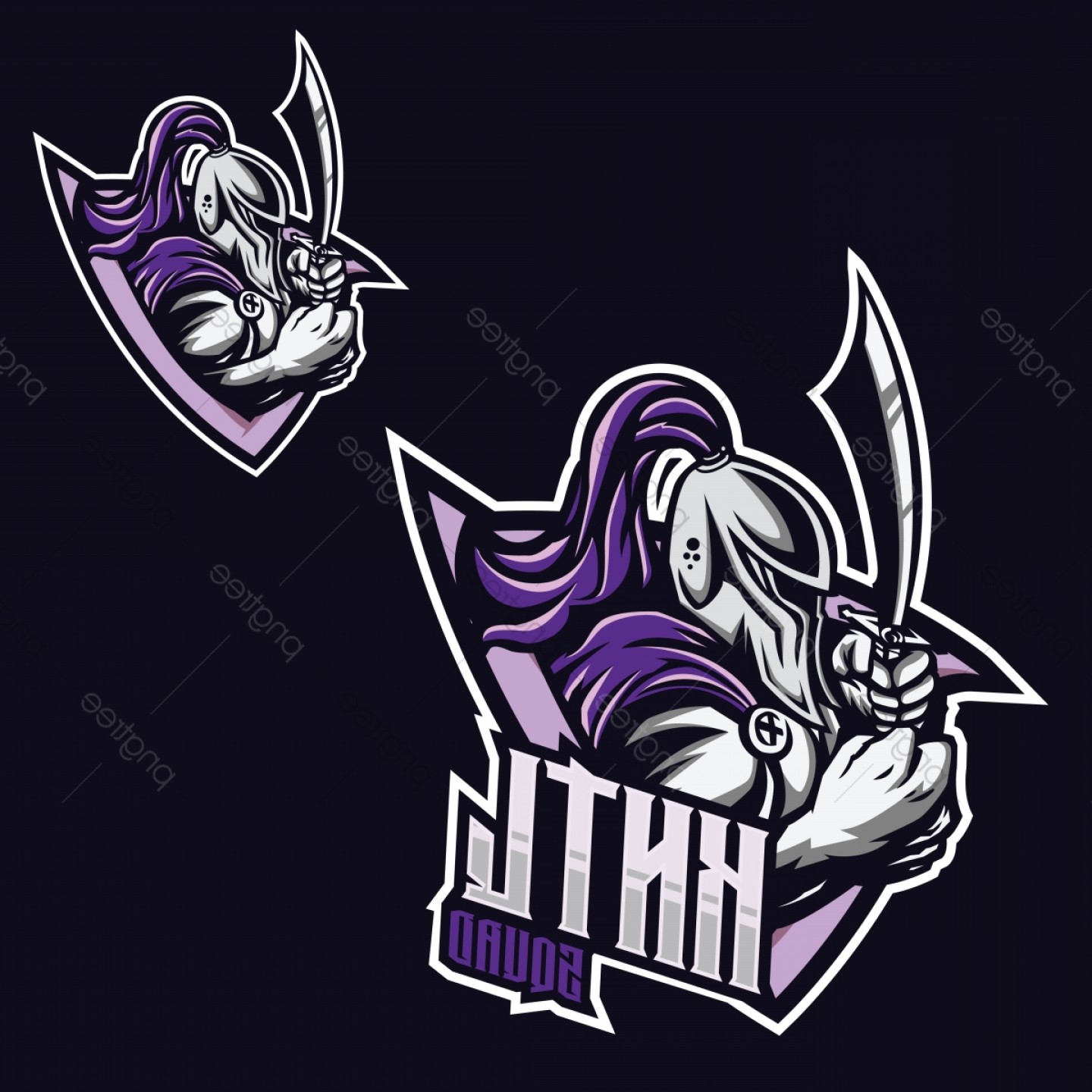 1440x1440 Knight Viking Esport Gaming Mascot Logo Template Hoodamathrun