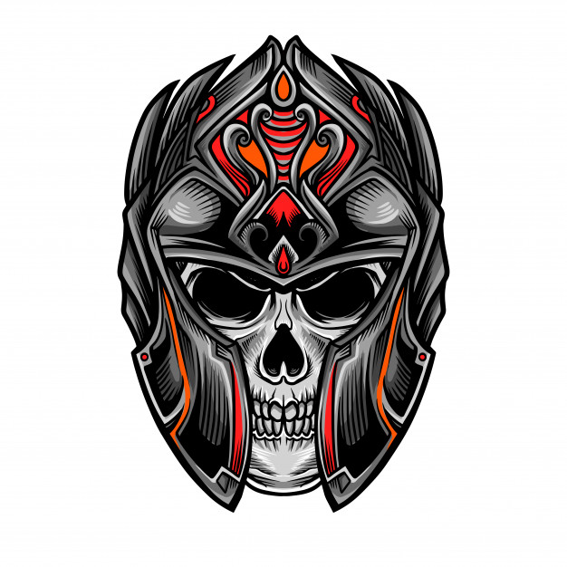626x626 Skull Knight Warrior Head Vector Vector Premium Download