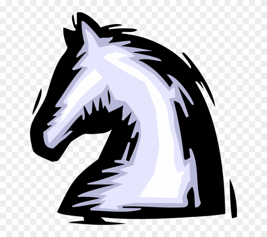 880x780 Vector Illustration Of Knight Horse's Head Piece