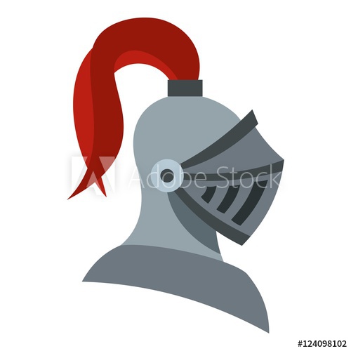 500x500 Medieval Knight Helmet Icon Flat Illustration Of Helmet Vector