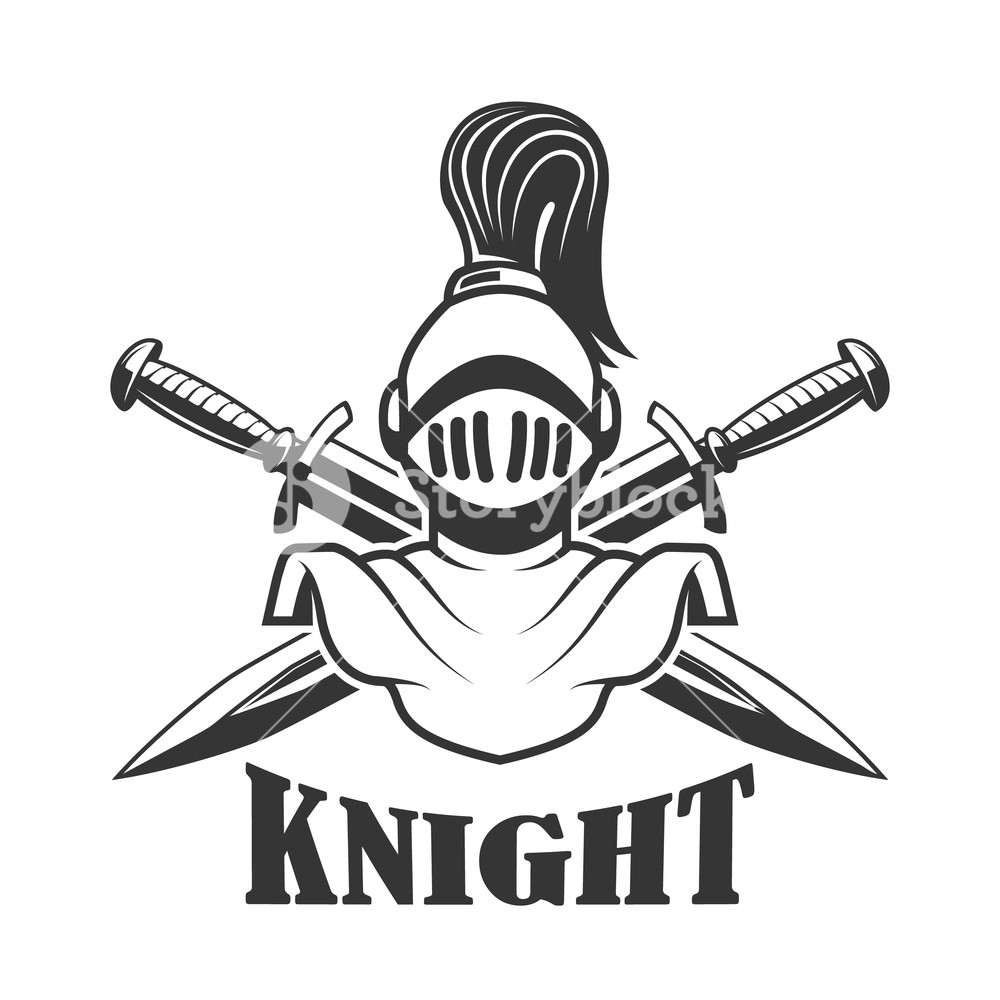 1000x1000 Emblem Template With Medieval Knight Helmet Design Element