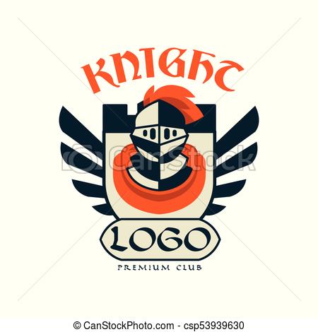 450x470 Knight Logo, Premium Club, Vintage Badge Or Label, Heraldry