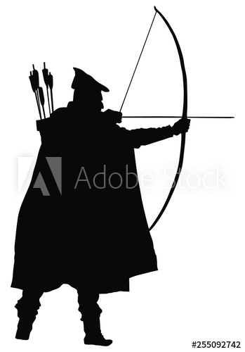 349x500 Archer Vector Silhouette Illustration Isolated On White Background