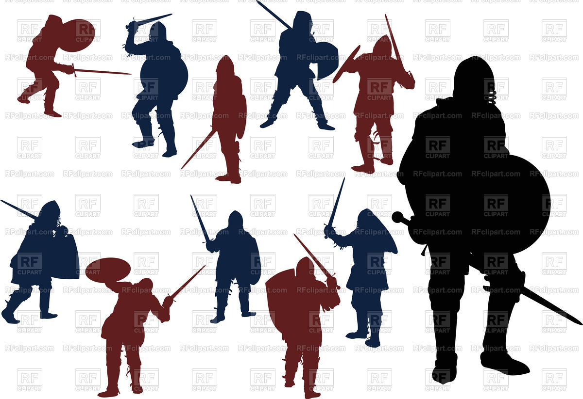 1200x823 Medieval Knight Tournament Among Swordsmans Vector Image