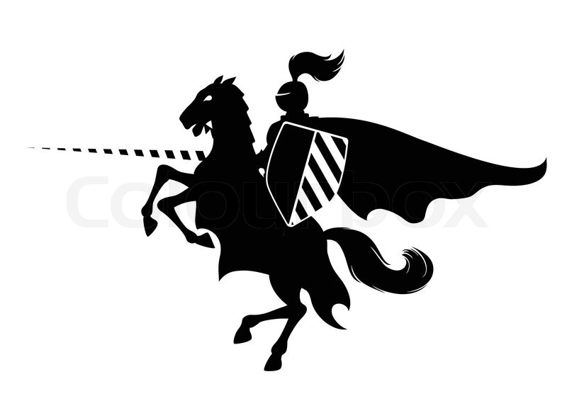 800x566 Silhouette Of Medieval Knight On The Stock Vector Colourbox