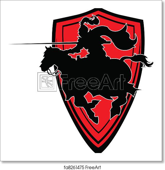 561x581 Free Art Print Of Jousting Knight Vector Silhouette M Graphic