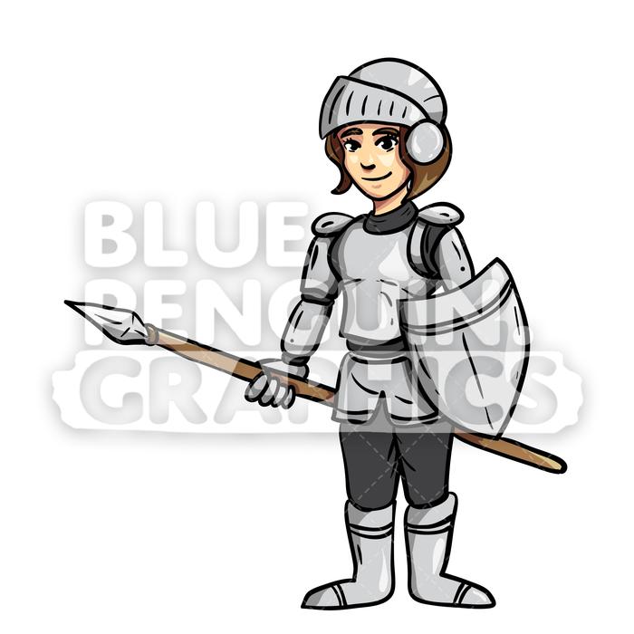 700x700 Frikka Cool Knight Vector Cartoon Clipart Illustration Blue