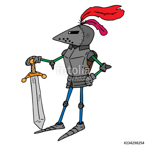 500x500 A Cartoon Knight Knight With A Sword And Feathers On A Helmet
