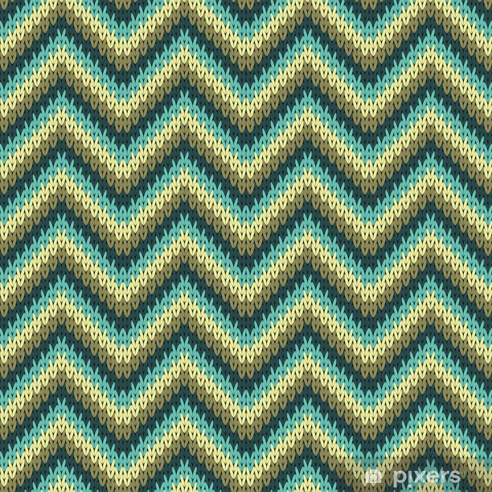 700x700 Seamless Zigzag Knitting Pattern Vector Illustration Wall Mural