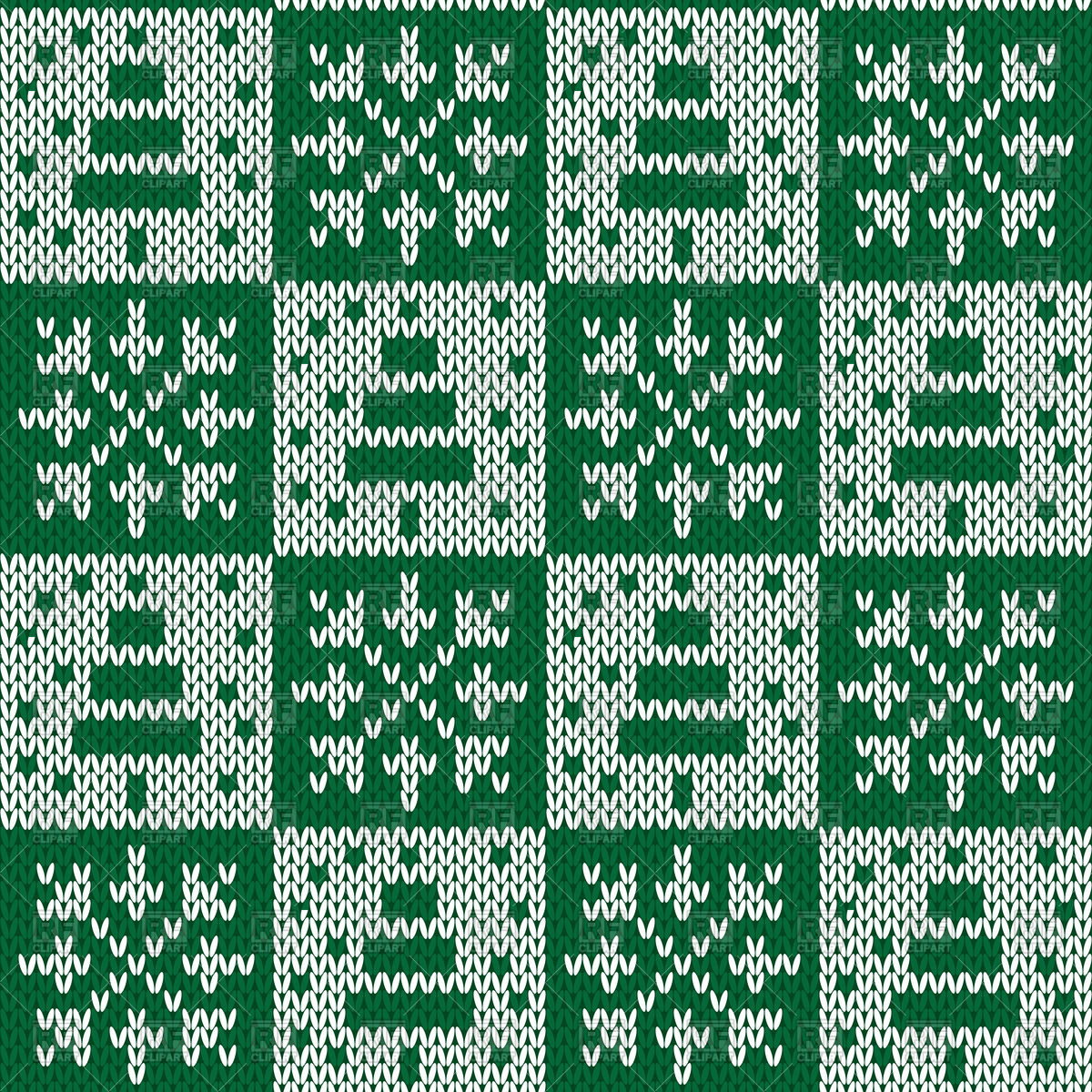 1200x1200 Seamless Knitted Pattern Made Of Snowflakes And Pine Trees Vector
