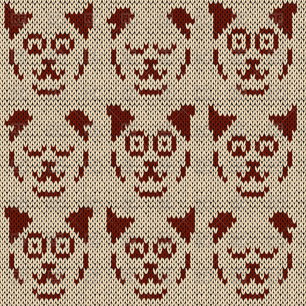 1000x1000 Set Of Amusing Cat Faces With Various Character, Knitting Pattern