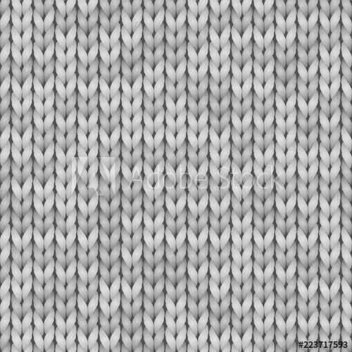 500x500 White And Gray Realistic Knit Texture Seamless Pattern Vector
