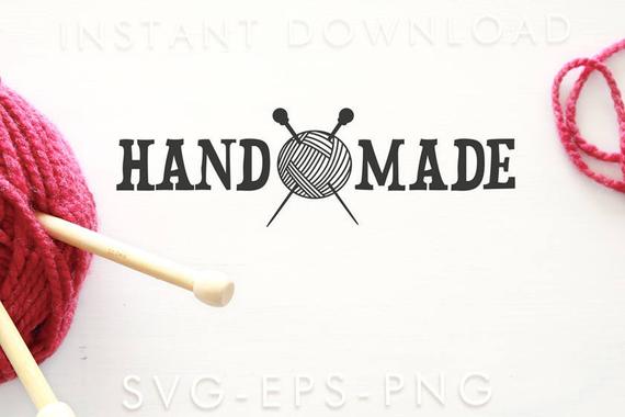 570x380 Hand Made With Knitting Needles And Ball Of Yarn Vector Etsy