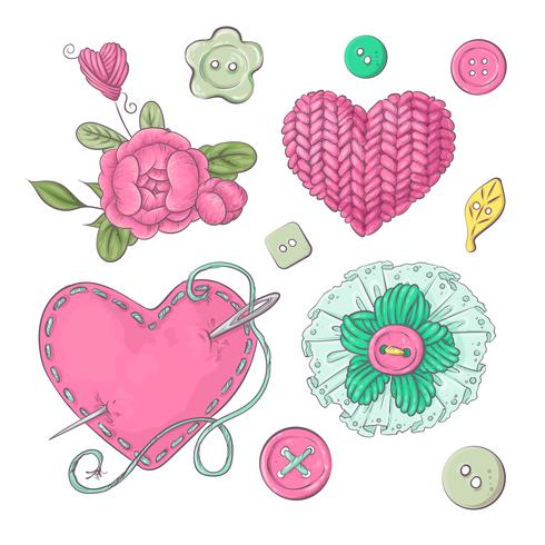 490x490 A Set Of Knitted Clothes Clew Knitting Needles Hand Drawing